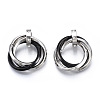 Ion Plating(IP) 201 Stainless Steel Interlocking Ring Pendants STAS-N099-01B-1