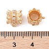 Brass Pave Clear Cubic Zirconia Beads KK-N256-08G-G-3