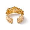 Ion Plating(IP) 304 Stainless Steel Twist Wave Open Cuff Ring for Women RJEW-C045-22G-3