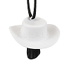 Halloween Skull Plastic Pendant Necklaces NJEW-S006-01C-3