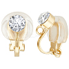 36Pcs 2 Style Brass with Crystal Rhinestone Clip-on Earring Findings KK-BBC0010-59-1