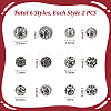 12Pcs 6 Styles Round 304 Stainless Steel Beads STAS-UN0059-95-3