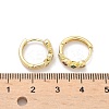 Rhombus with Round Brass Micro Pave Colorful Cubic Zirconia Hoop Earrings EJEW-Z102-35G-5