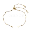 304 Stainless Steel Enamel Dapped Chains Slider Bracelets Making AJEW-JB01293-02-1