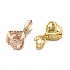 Rack Plating Brass Micro Pave Clear Cubic Zirconia Ice Pick Pinch Bails KK-K340-08-2