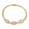 Cubic Zirconia Oval Link Chain Bracelet BJEW-Z069-01G-01-1