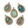 Natural Colorful Fluorite Faceted Teardrop Pendants G-I375-01G-01-1