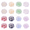 60pcs 6 colors Frosted Resin Flower Cabochons CRES-TA0001-27-2