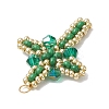 Glass Seed Beaded Cross Pendants PALLOY-MZ00826-07-4
