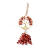 Wire Wrapped Chips Natural Mixed Stone Big Pendant Decorations HJEW-H057-03-4