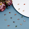 16Pcs 8 Colors Transparent Glass Links/Connectors GLAA-ME0001-12-5