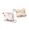 Natural Baroque Keshi Pearl Cross Pendants PALLOY-JF04209-02-4