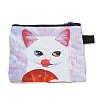Cute Cat Polyester Zipper Wallets ANIM-PW0002-28O-2