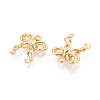 Brass Pave Clear Cubic Zirconia Pendants KK-T074-100A-G-2