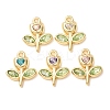 Alloy with Rhinestone Pendants AL-CBA7256-01G-1