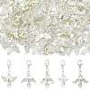 50Pcs 5 Style Glass & Alloy Pendant Decorations HJEW-FS00076-1