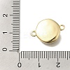 Brass Pave Black Glass Half Round Links Connector Charms KK-K388-19G-3