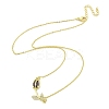Brass Micro Pave Clear Cubic Zirconia Pendant Necklaces NJEW-Z032-01B-1