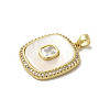 Brass Micro Pave Clear Cubic Zirconia Pendants KK-I708-02C-G-2
