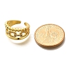 Rack Plating Brass Micro Pave Clear Cubic Zirconia Cuff Finger Rings for Women RJEW-M028-30G-01-3
