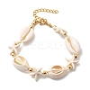 Starfish Couch Shell Beaded Bracelets for Women BJEW-F520-05G-3
