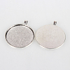Vintage Tibetan Style Alloy Big Pendant Cabochon Bezel Settings X-TIBEP-O006-27AS-2
