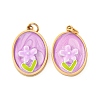 304 Stainless Steel Enamel Pendants STAS-U061-43G-03-1