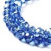 Electroplate Transparent Glass Beads Strands EGLA-A035-T6mm-A14-3