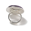 Natural Amethyst Round Adjustable Rings RJEW-K371-09S-21-4