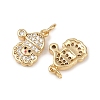 Christmas Brass Micro Pave Cubic Zirconia Charms KK-L255-18G-04-2