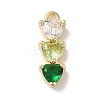 Brass Cubic Zirconia Pendants KK-G499-07G-02-1