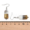 Half Electroplate Opaque Glass Column Beads Dangle Earrings EJEW-JE04588-06-3