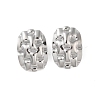 Oval 304 Stainless Steel Earrings LS-EJEW-O004-17P-2