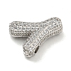 Platinum Plated Brass Micro Pave Cubic Zirconia Pendants KK-L073-001P-Y-2