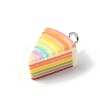 3D Rainbow Cake Resin Pendants RESI-V002-01-2