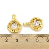 Brass Micro Pave Clear Cubic Zirconia Pendants KK-G490-03G-3