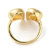Rack Plating Heart Brass Open Cuff Ring for Women RJEW-A037-01G-3