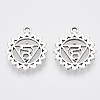 Tibetan Style Alloy Chakra Pendants TIBEP-Q060-22AS-RS-1