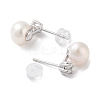Natural Pearl Stud Earrings for Women EJEW-C082-12B-P-2