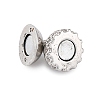 Brass Micro Pave Clear Cubic Zirconia Magnetic Clasps KK-P291-03P-2