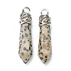 Bullet Natural Dalmatian Jasper Pointed Pendants LS-G-E332-C34-1
