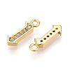Brass Micro Pave Cubic Zirconia Charms KK-N261-104A-G-2