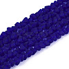 Frosted Transparent Glass Beads Strands GLAA-N016-4mm-03-1