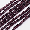 Faceted Rondelle Natural Garnet Bead Strands LS-G-I156-08-1