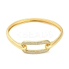 Brass Micro Pave Clear Cubic Zirconia Hollow Rectangle Hinged Bangles for Woman BJEW-M312-03C-G-2