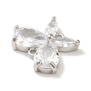Brass Pave Clear Cubic Zirconia Connector Charms KK-G499-11P-2