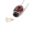 Glass Perfume Vial with Crown Pendant Necklace NJEW-H218-01D-6