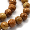 Natural Wood Lace Stone Beads Strands G-G763-05-10mm-3