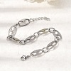 304 Stainless Steel Oval Link Chain Bracelets for Women Men BJEW-L720-03P-3