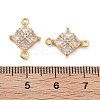 Brass Clear Cubic Zirconia Connector Charms KK-G516-07G-3